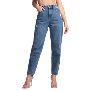 Foto 1 | Jeans Mezclilla Mujer Pantalon Mom Cintura Alta Seven Jeans