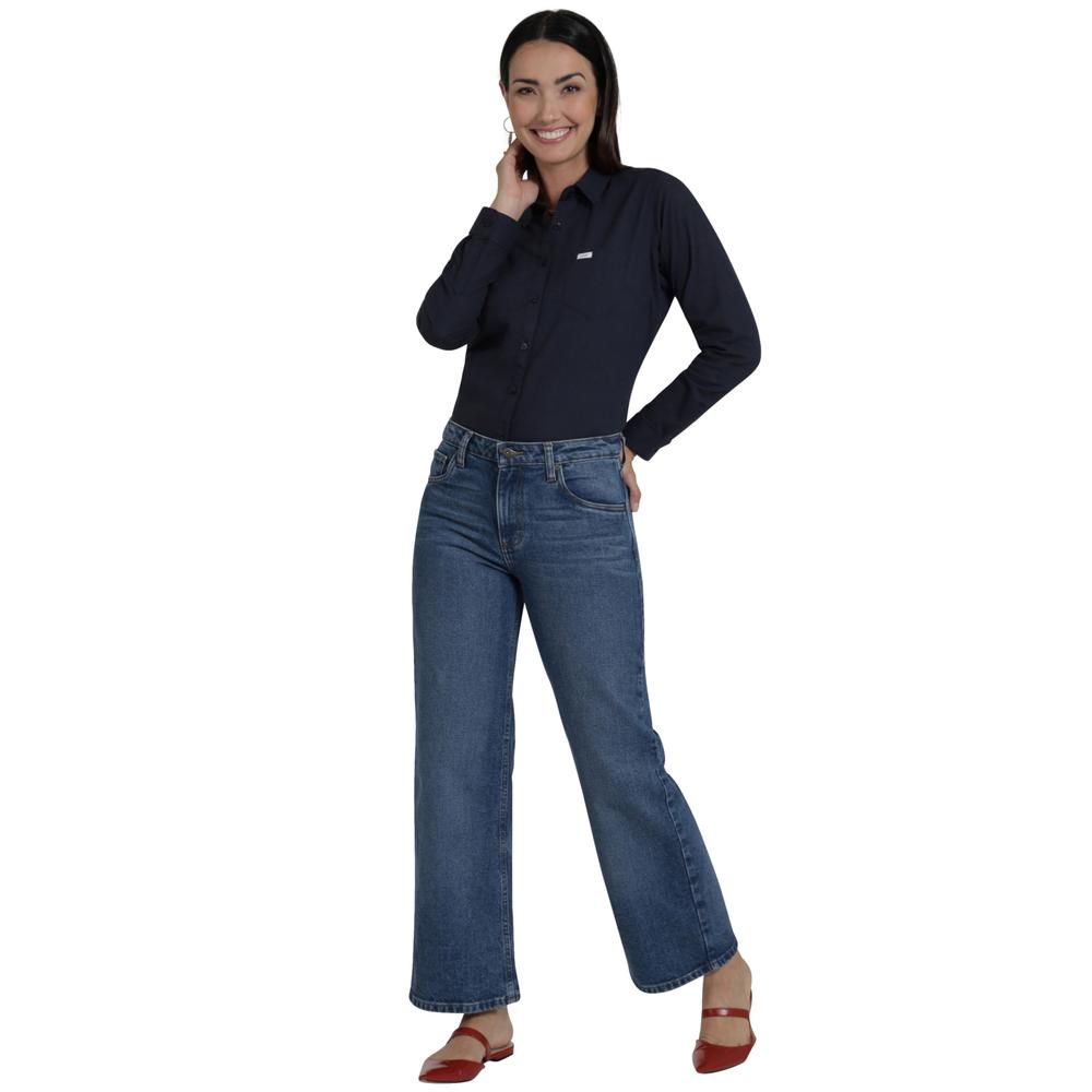 Foto 5 pulgar | Jeans Lee Mujer Xtreme Wide Leg 437 Azul