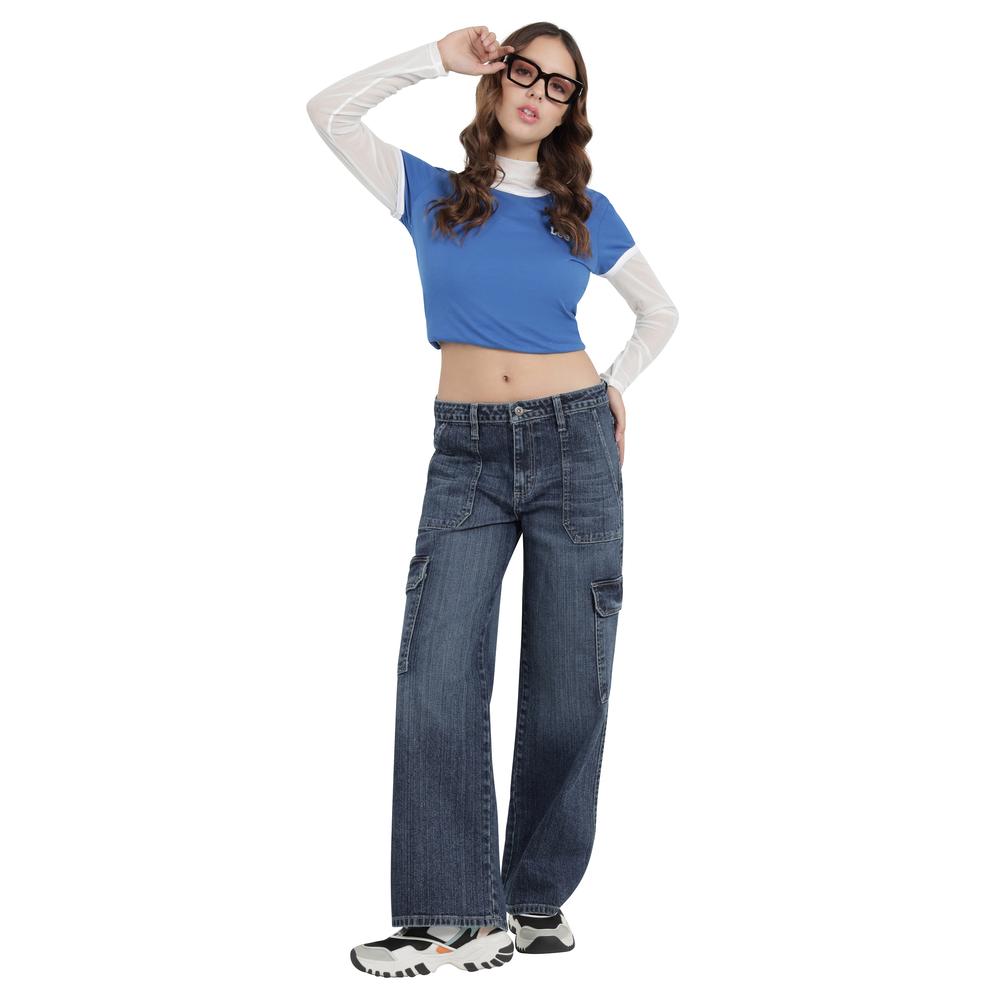 Foto 3 pulgar | Jeans Lee Mujer Xtreme Wide Leg 438 Azul
