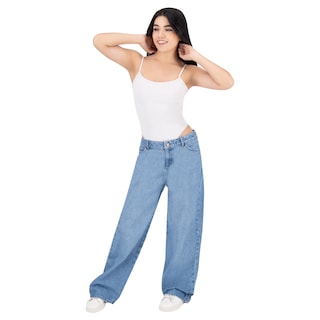 Foto 3 | Pantalón Mom Britos Jeans Mujer Mezclilla Azul 025628