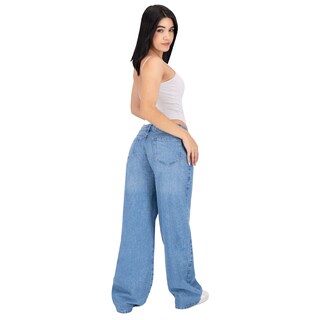 Foto 4 | Pantalón Mom Britos Jeans Mujer Mezclilla Azul 025628