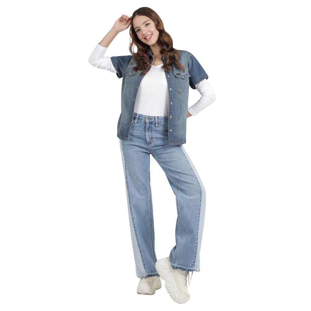 Foto 2 | Jeans Lee Xtreme Wide Leg 378 Azul para Mujer