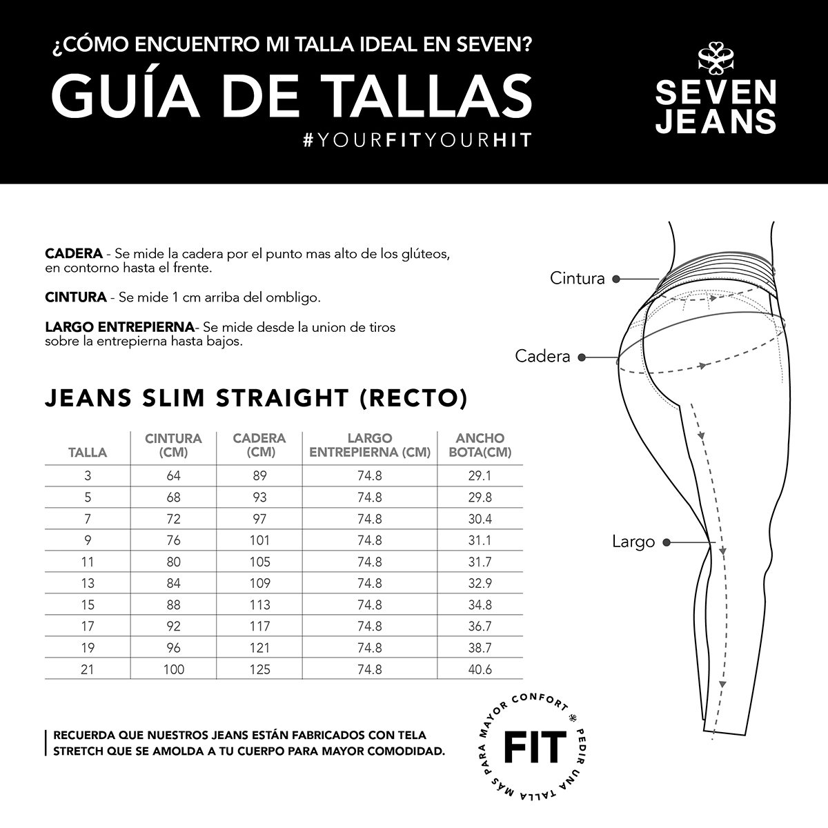 Foto 6 pulgar | Jeans Mom Slim Mujer Cintura Alta Algodon Seven Jeans 4236stme