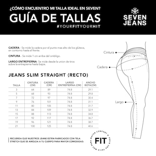 Foto 5 | Jeans Mom Slim Mujer Cintura Alta Algodon Seven Jeans 4236stme