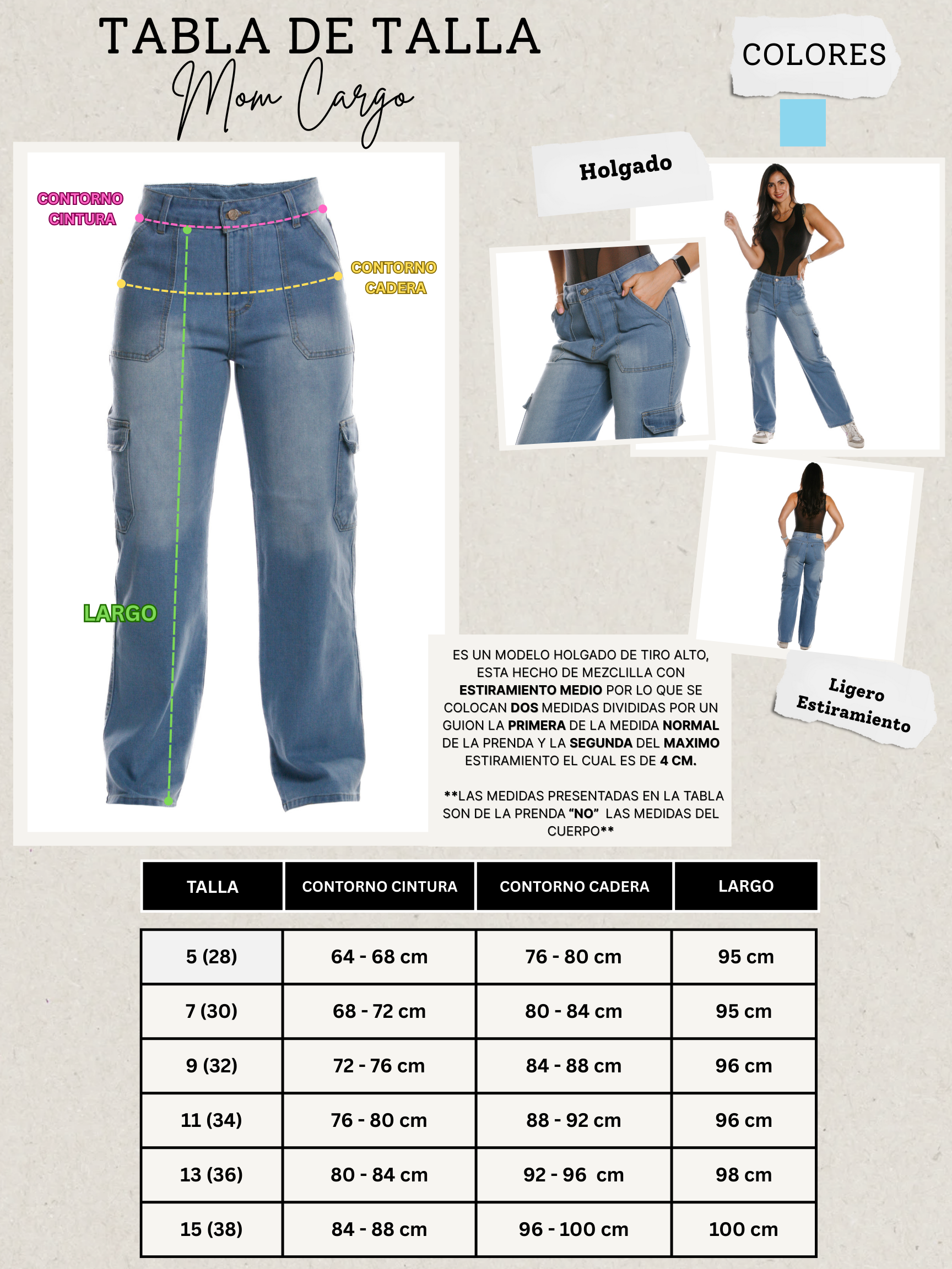 Foto 4 pulgar | Pantalón Mom Cargo De Mezclilla Para Mujer Corte Recto Tiro Alto Estilo Casual Azul Bleanch Pineda Jeans
