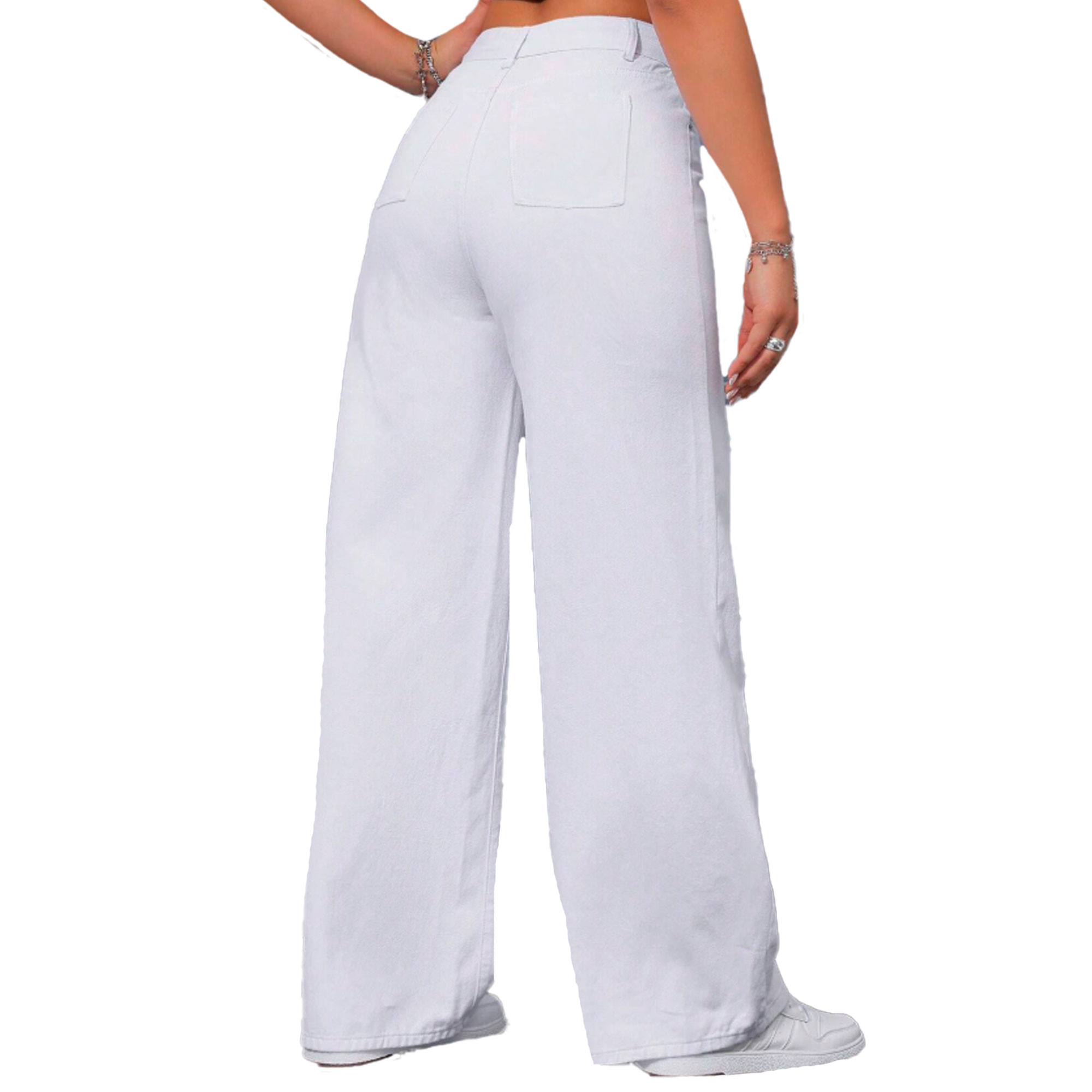 Foto 3 pulgar | Pantalón Recto Britos Jeans Mujer Mezclilla Blanco 025721