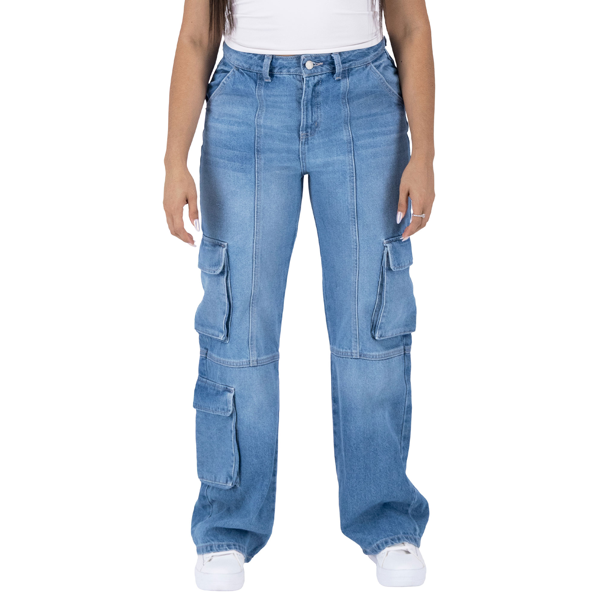 Pantalón Cargo Britos Jeans Mezclilla 025625 para Mujer