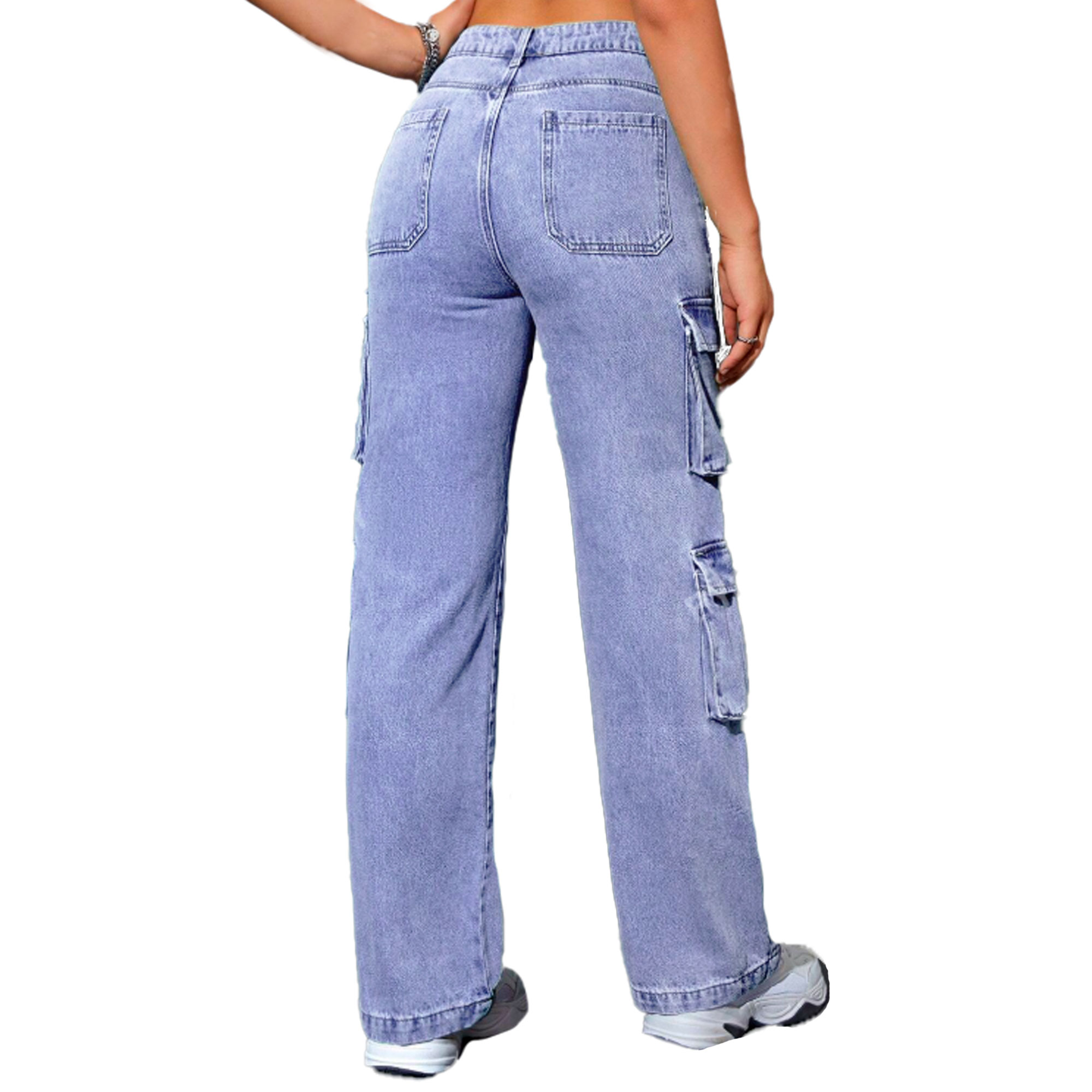 Foto 3 pulgar | Pantalón Cargo Britos Jeans Mujer Mezclilla 025625