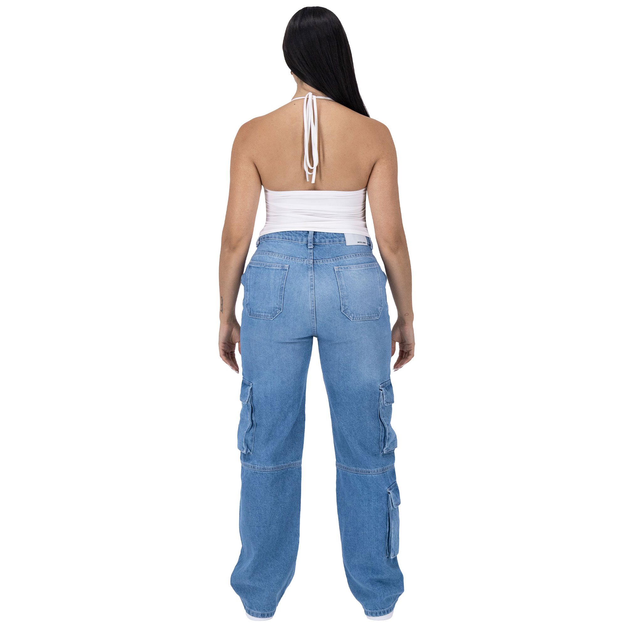 Foto 5 pulgar | Pantalón Cargo Britos Jeans Mezclilla 025625 para Mujer