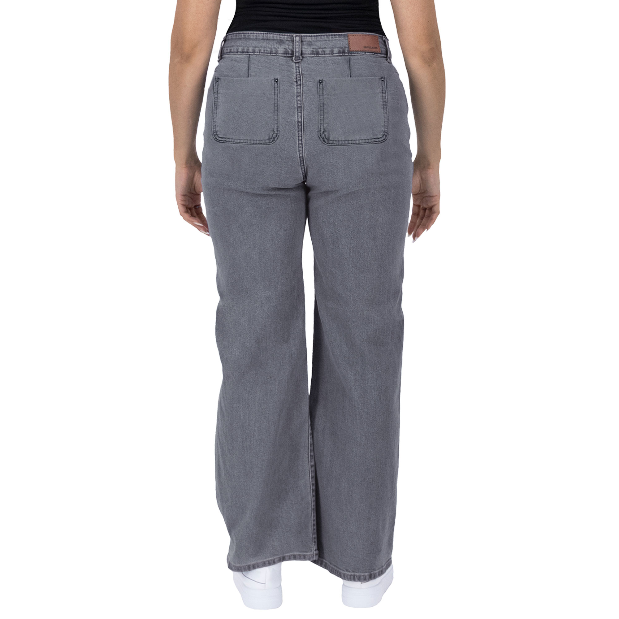 Foto 3 pulgar | Pantalón Pierna Ancha Britos Jeans Mujer Mezclilla 025788