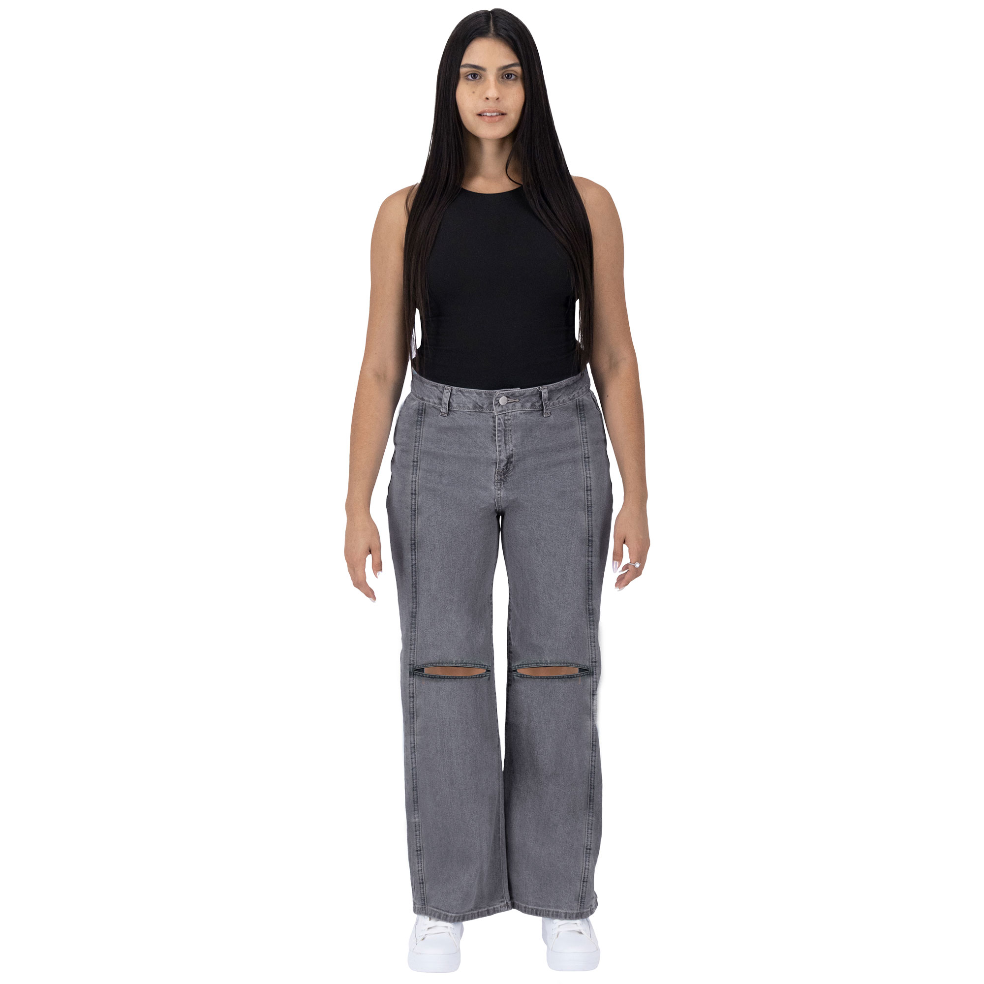 Foto 4 pulgar | Pantalón Pierna Ancha Britos Jeans Mujer Mezclilla 025788
