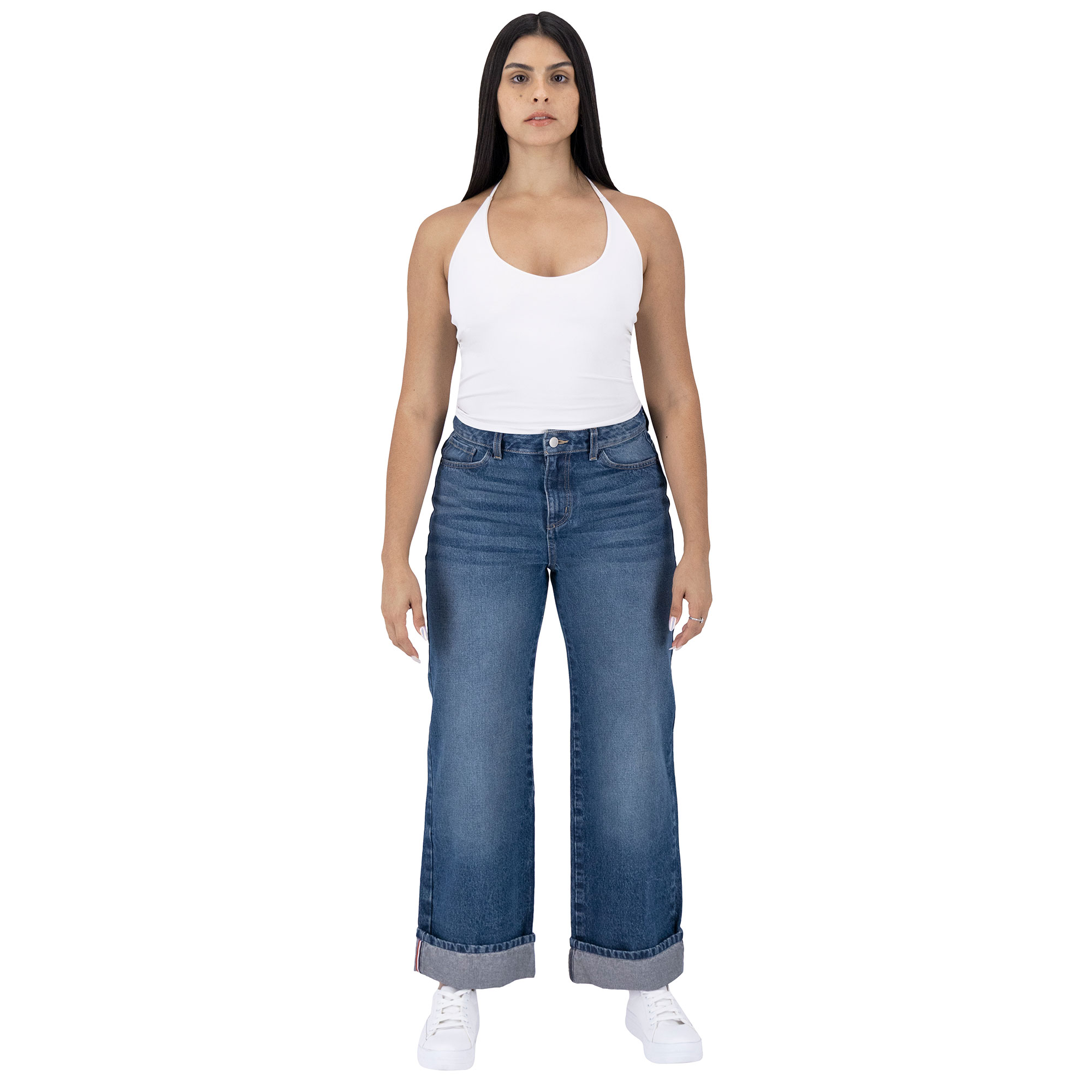 Foto 4 pulgar | Pantalón Pierna Ancha Britos Jeans Mujer Mezclilla 025805