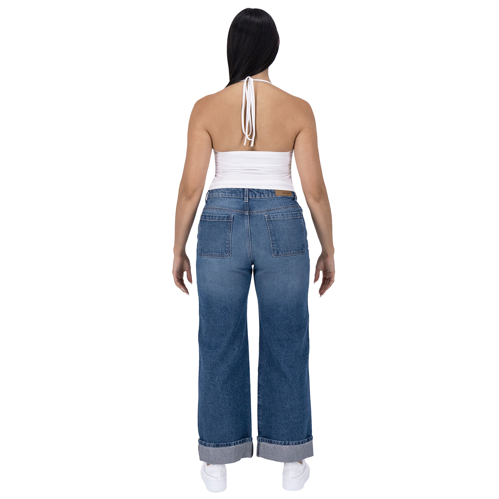 Foto 5 pulgar | Pantalón Pierna Ancha Britos Jeans Mujer Mezclilla 025805