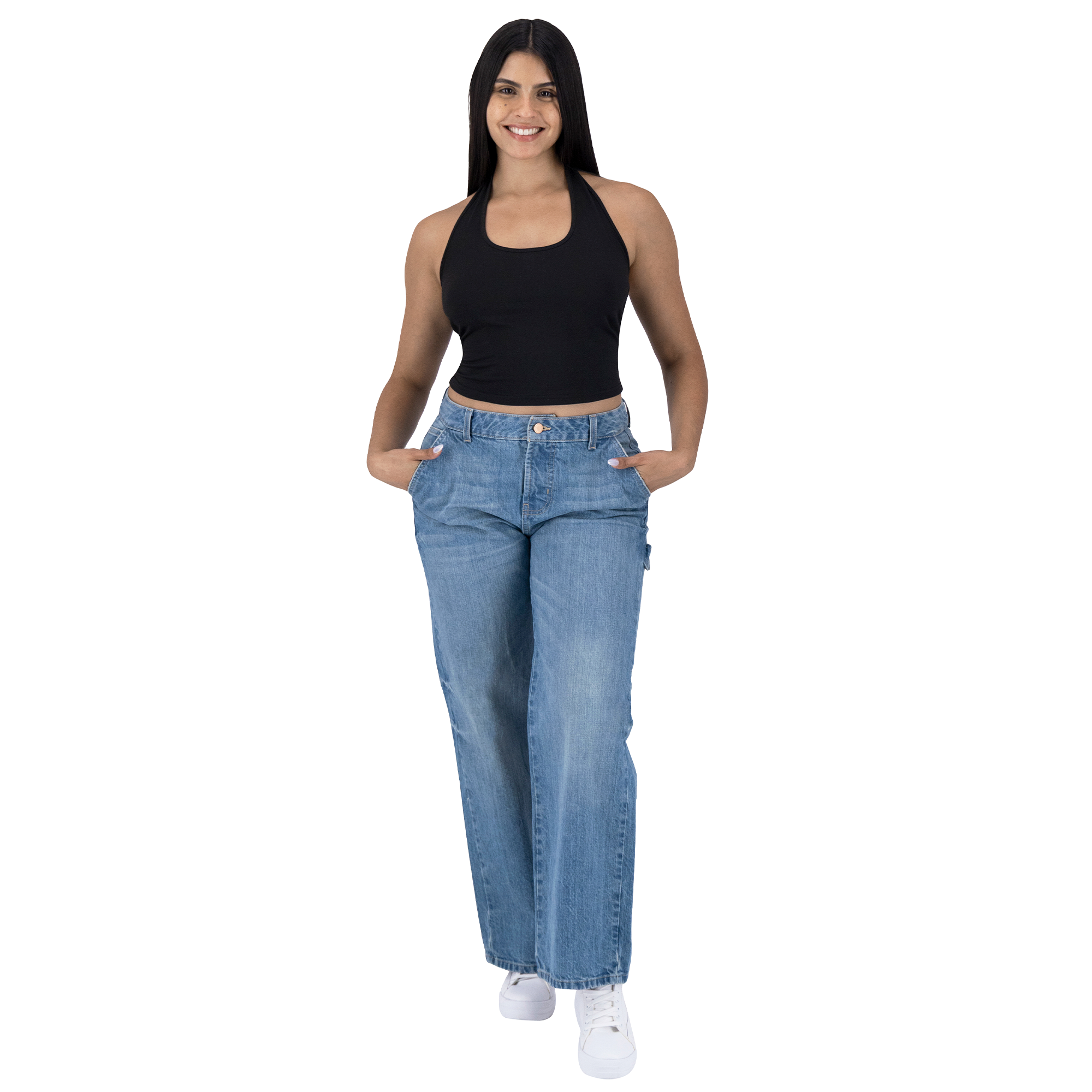 Foto 7 pulgar | Pantalón Pierna Ancha Britos Jeans Mujer Mezclilla 025790