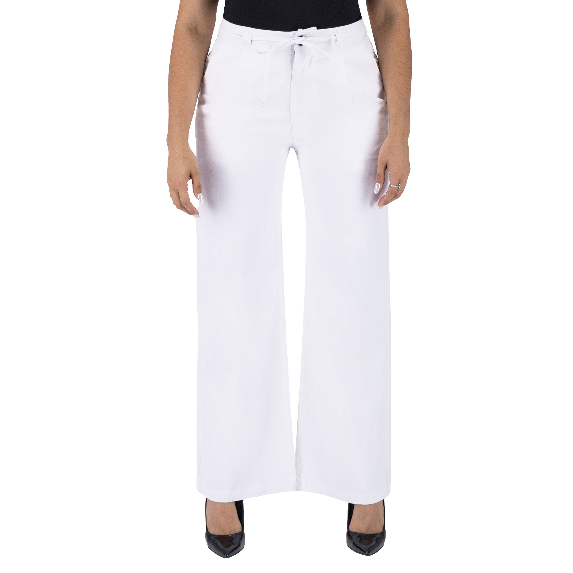 Pantalón Pierna Ancha Britos Jeans Gabardina Blanco 025819 para Mujer