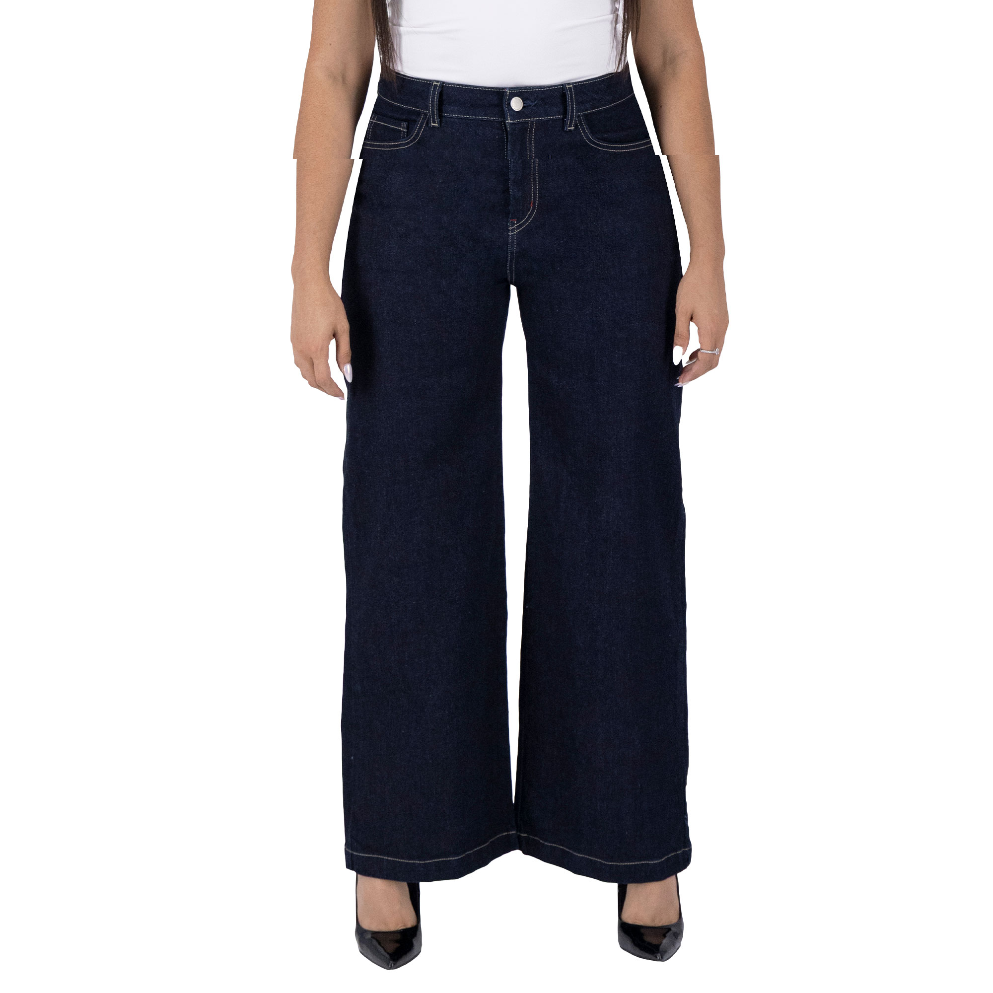 Foto 2 pulgar | Pantalón Pierna Ancha Britos Jeans Mujer Mezclilla 025825