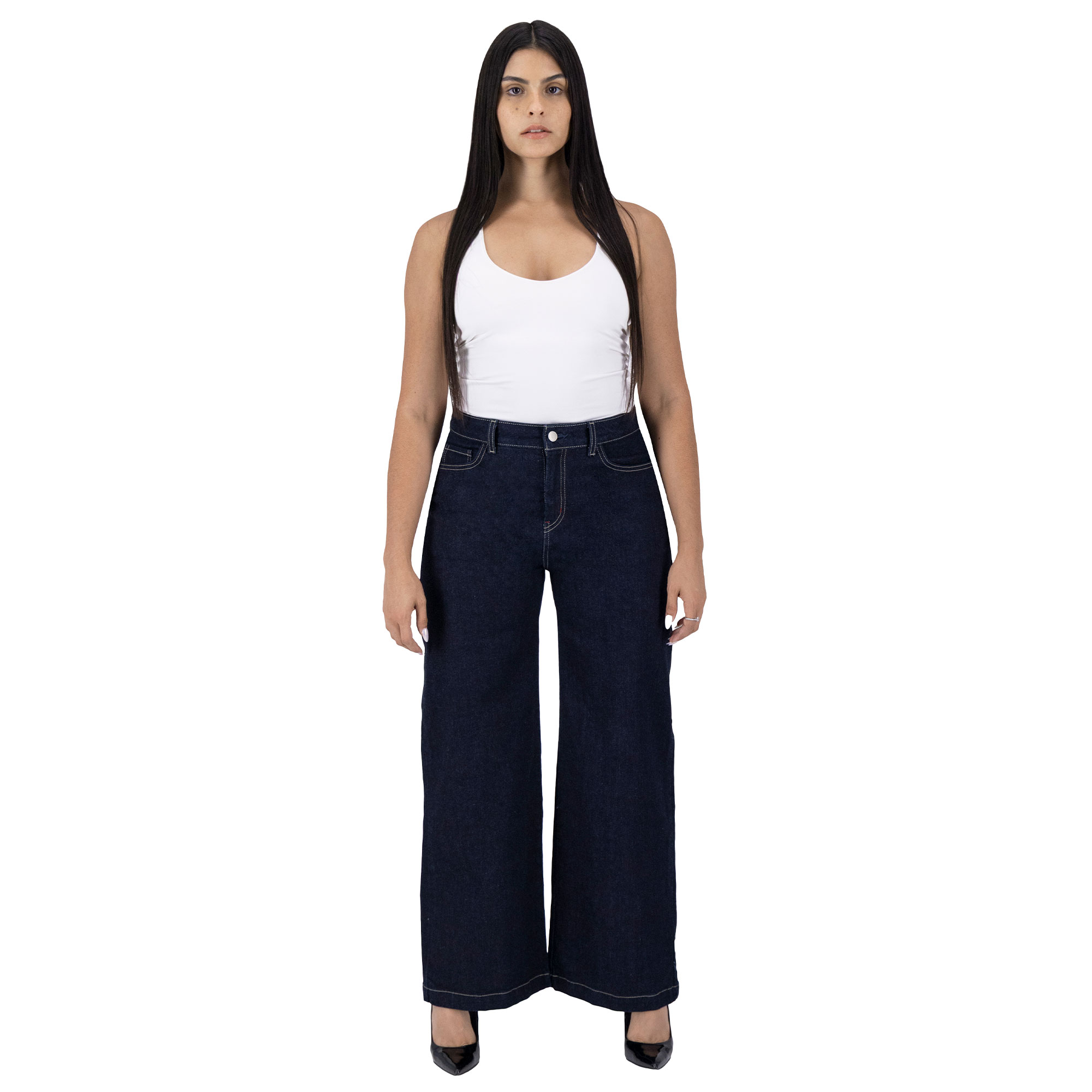 Foto 4 pulgar | Pantalón Pierna Ancha Britos Jeans Mujer Mezclilla 025825