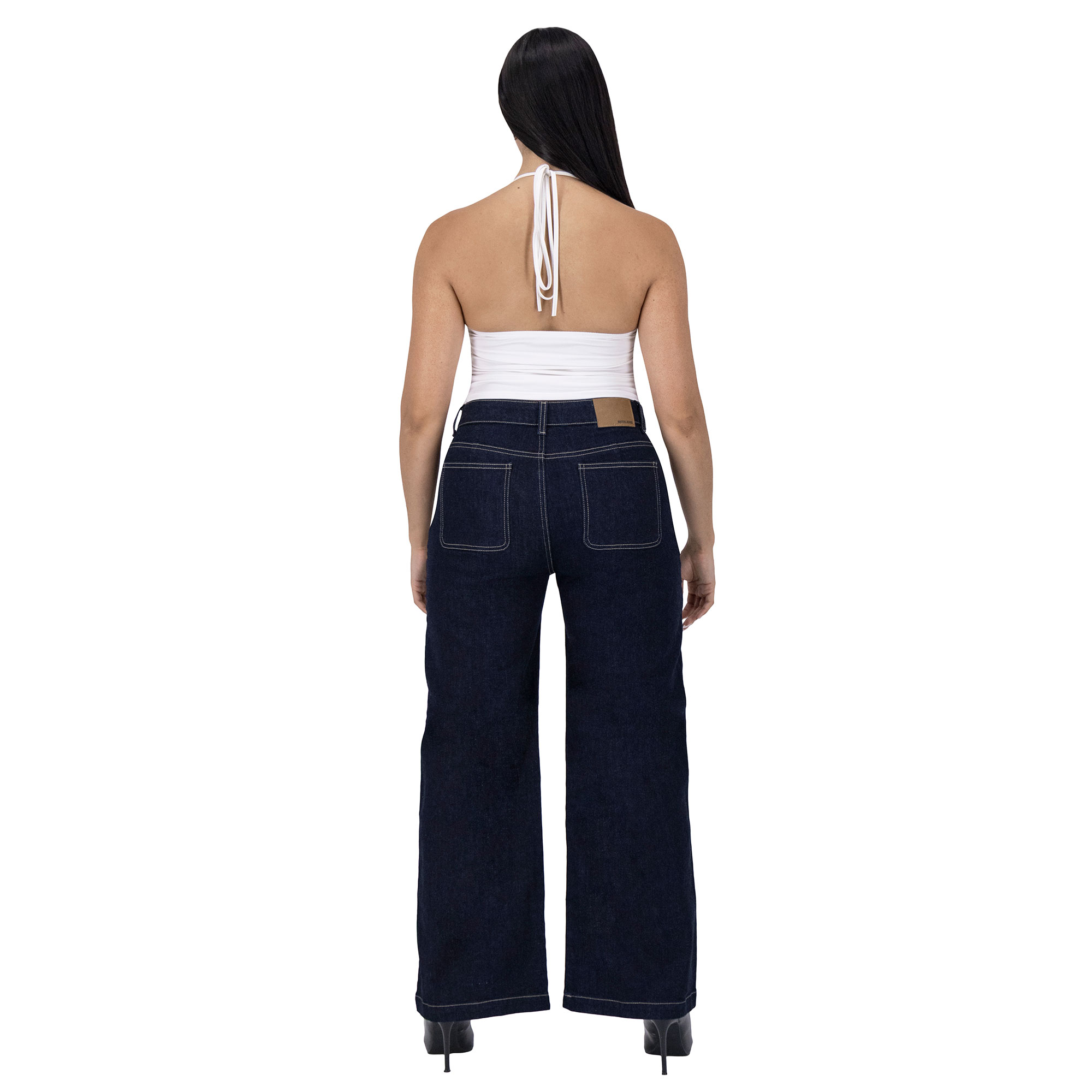 Foto 5 pulgar | Pantalón Pierna Ancha Britos Jeans Mujer Mezclilla 025825
