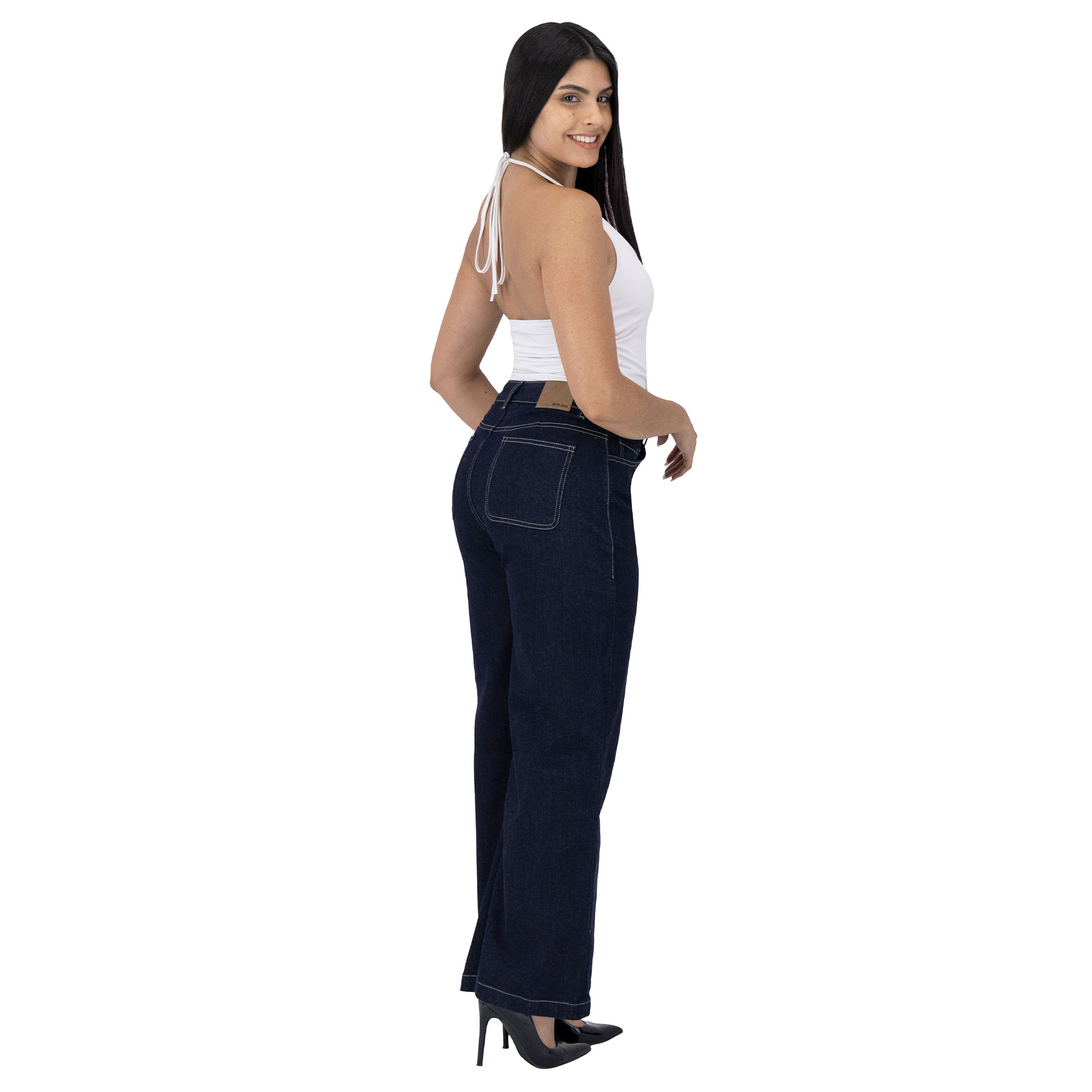 Foto 7 | Pantalón Pierna Ancha Britos Jeans Mujer Mezclilla 025825