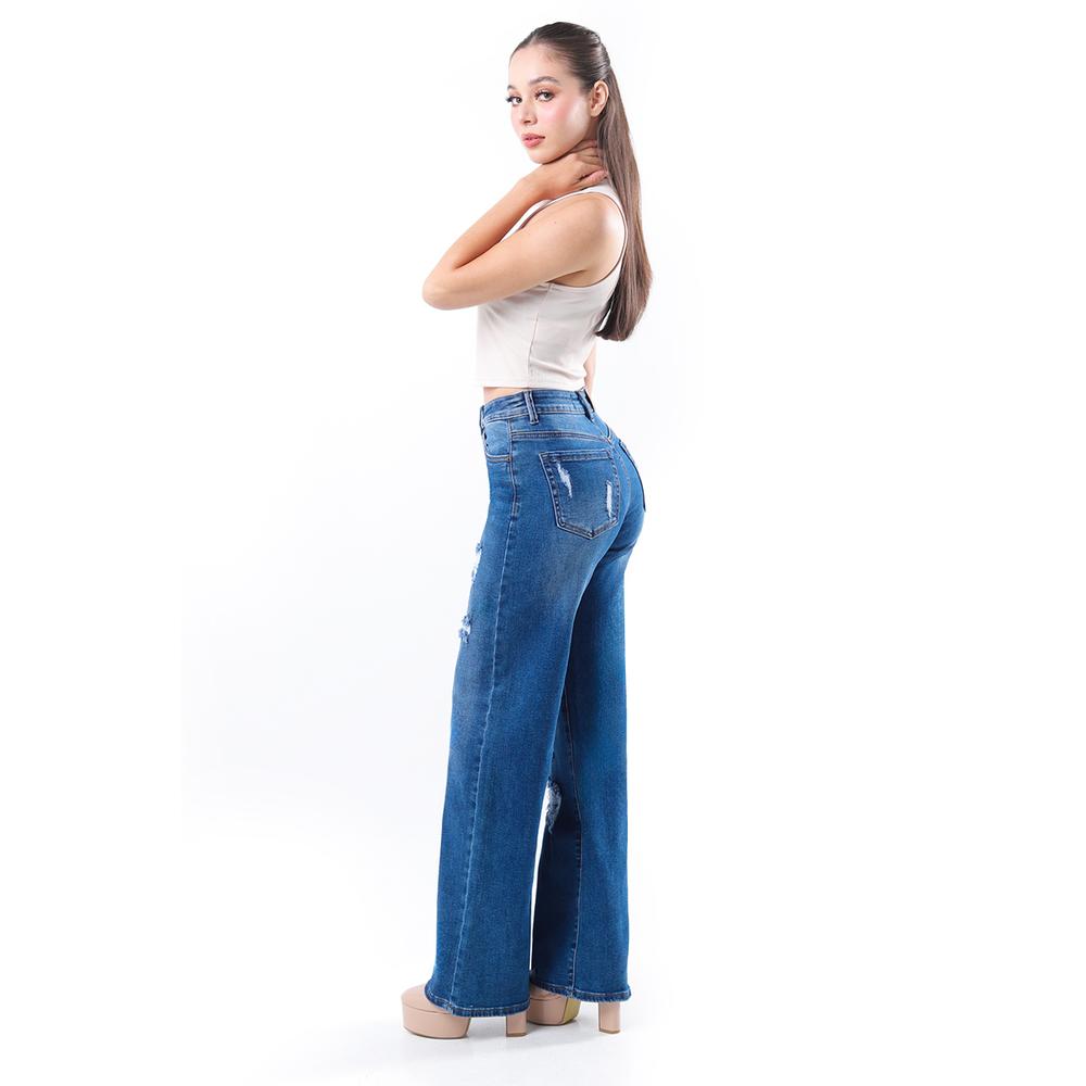 Foto 3 pulgar | Jeans Wide Leg Fit /juvenil  4061 (azul Medio)) Multicolor