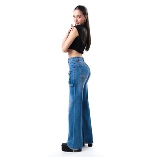 Foto 2 | Jeans Wide Leg Cargo /juvenil 3952 (azul Medio) Azul