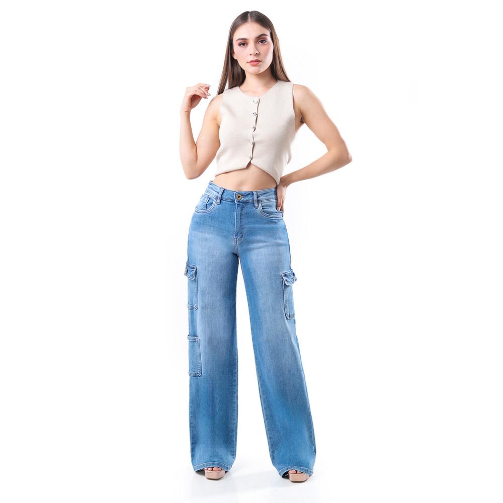 Foto 2 pulgar | Jeans Wide Leg Fit /juvenil  1788 (azul Claro) Azul