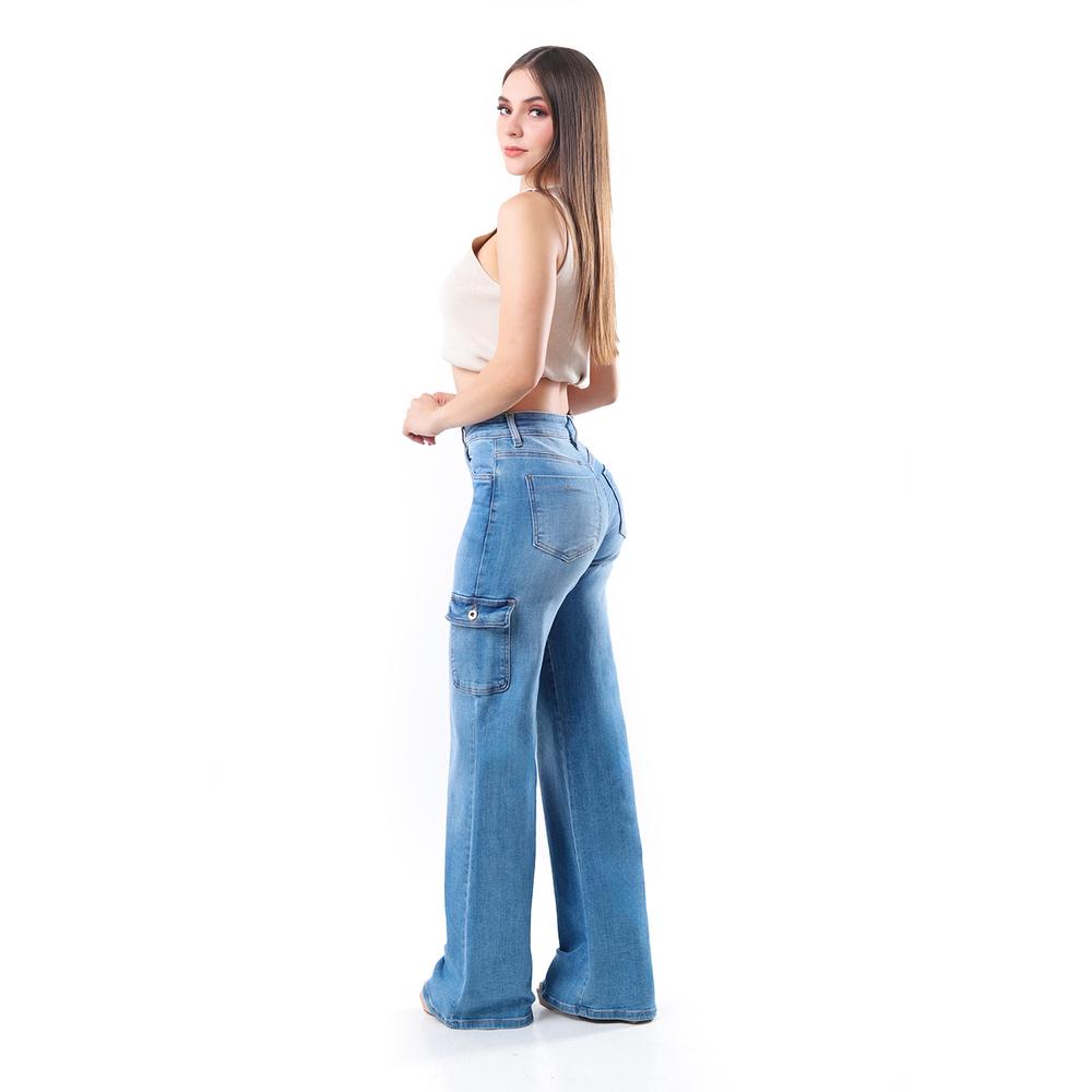 Foto 3 pulgar | Jeans Wide Leg Fit /juvenil  1788 (azul Claro) Azul