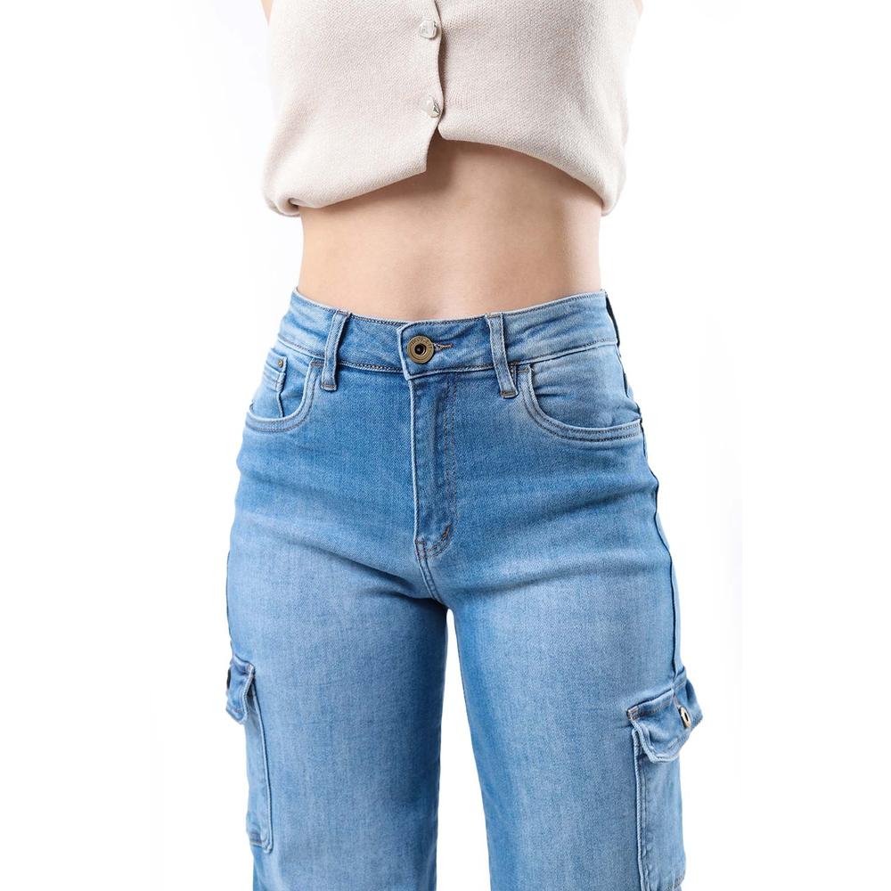 Foto 4 pulgar | Jeans Wide Leg Fit /juvenil  1788 (azul Claro) Azul