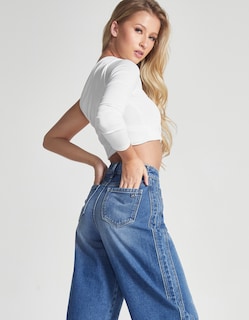 Foto 2 | Jeans Mujer Barrel Cintura Super Alta 9886stme Seven Jeans