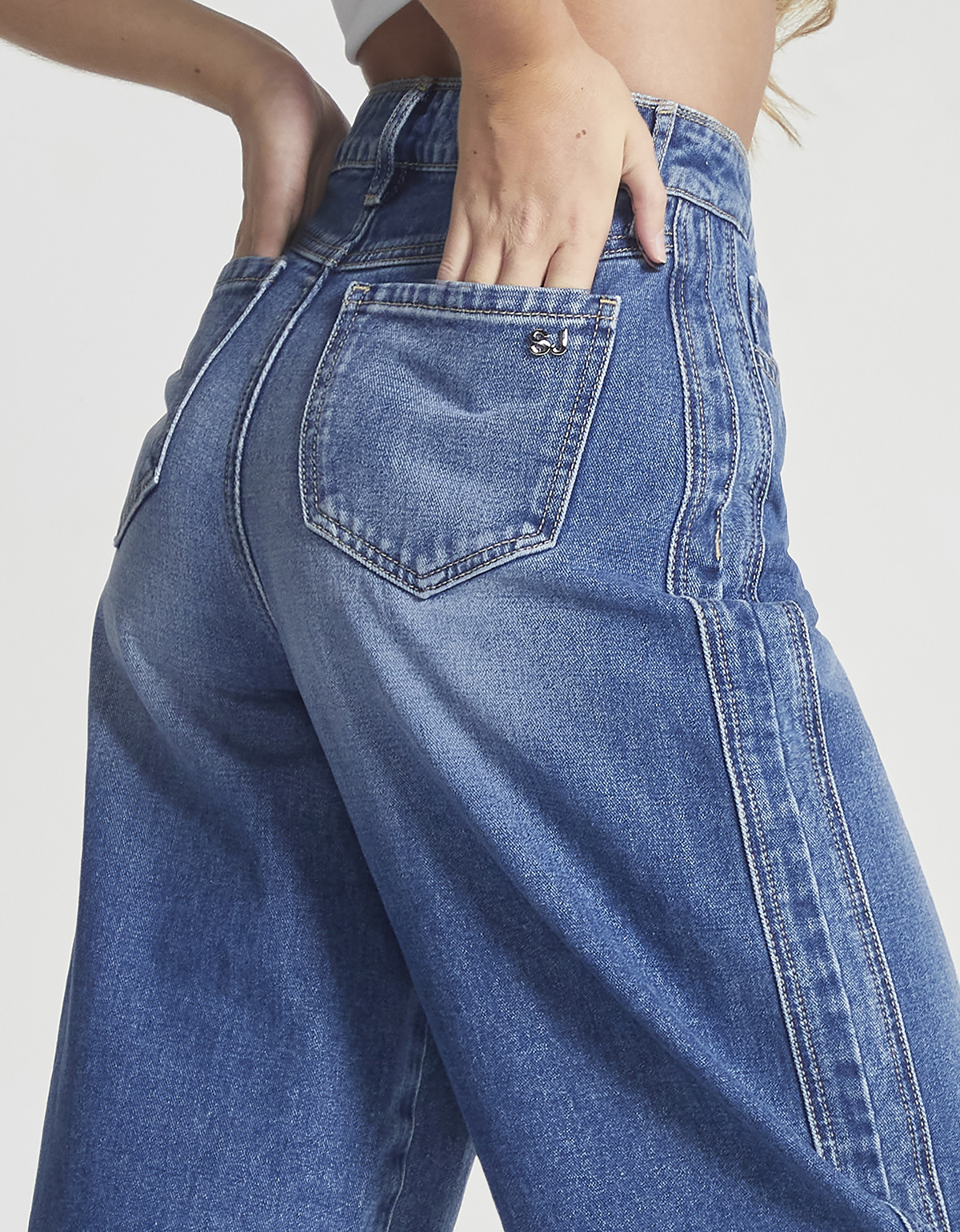Foto 5 pulgar | Jeans Mujer Barrel Cintura Super Alta 9886stme Seven Jeans