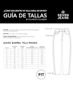Foto 7 | Jeans Mujer Barrel Cintura Super Alta 9886stme Seven Jeans