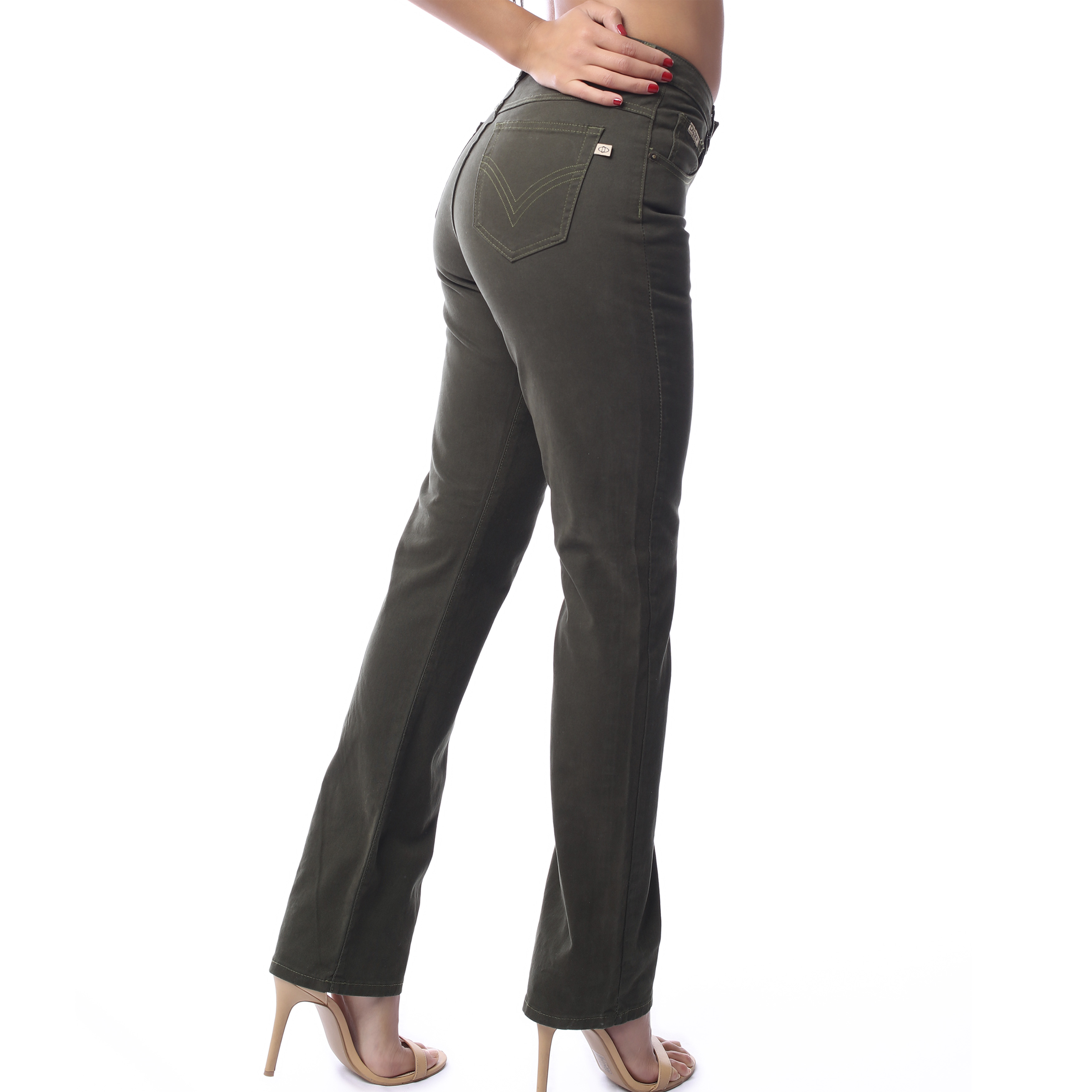 Pantalón Para Mujer Gabardina Ajustable Dayana Push Pomp! color Negro