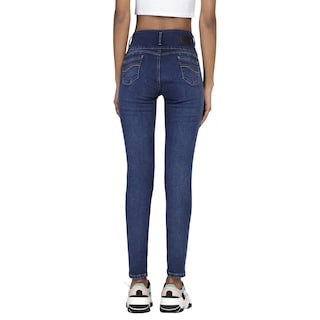 Foto 3 | Pantalón Lee 518 color Azul Skinny Pretina Alta para Mujer