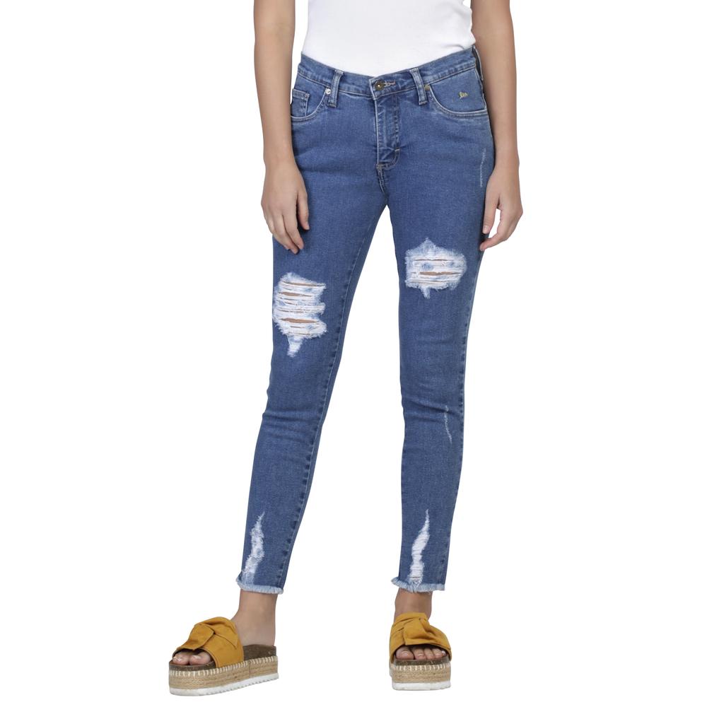 Pantalón LEE 502-Jeans Skinny Cintura Alta color Azul Mujer 02M1