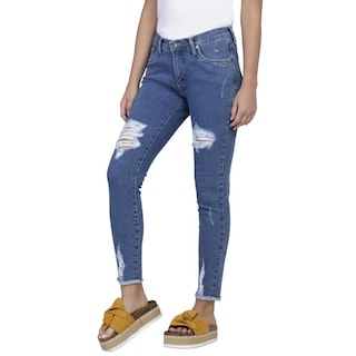 Foto 2 | Pantalón LEE 502-Jeans Skinny Cintura Alta color Azul Mujer 02M1