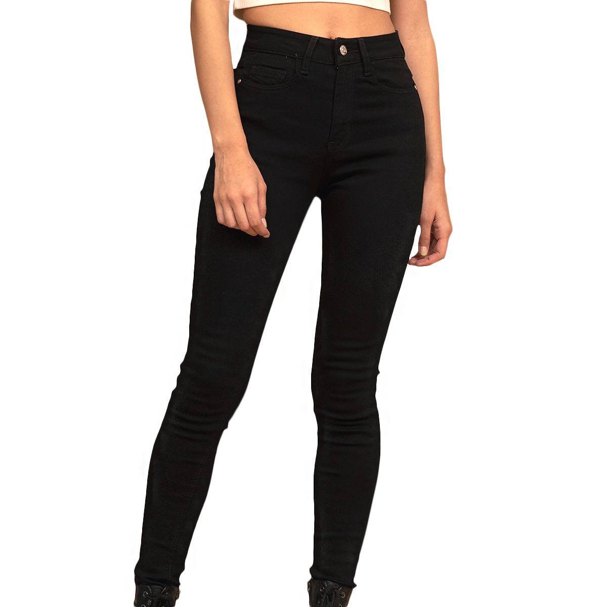 Jeans para Mujer  Mchk 6002 Talla Extra Tiro Alto color Negro