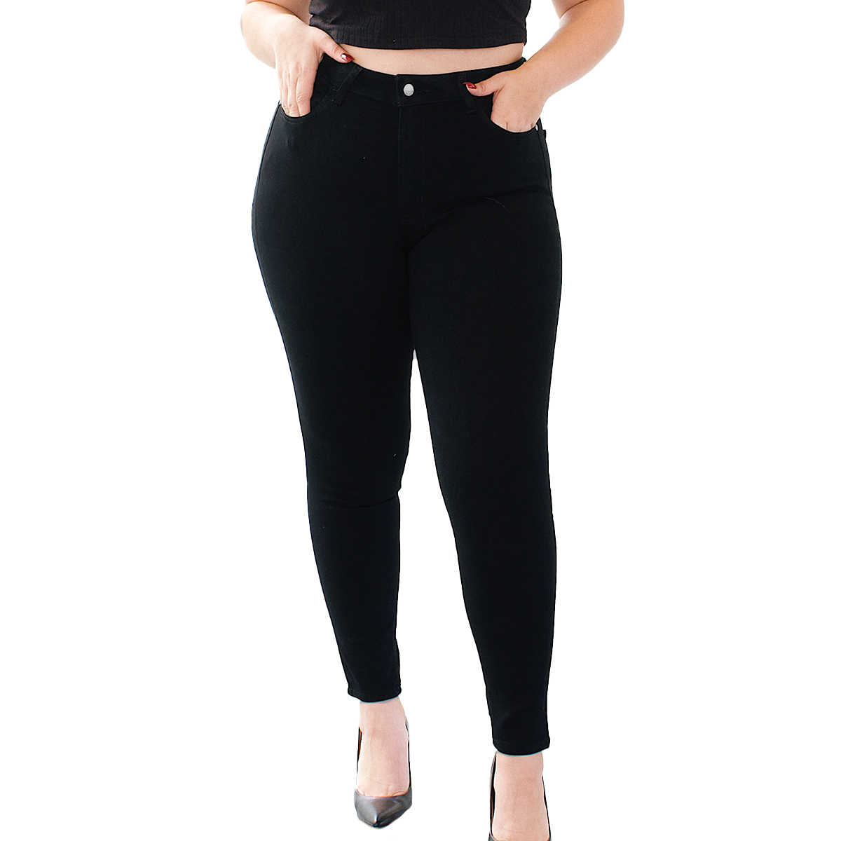 Foto 5 pulgar | Jeans para Mujer  Mchk 6002 Talla Extra Tiro Alto color Negro