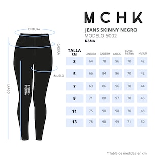 Foto 6 | Jeans para Mujer Mchk 6002 Talla Extra Tiro Alto color Negro