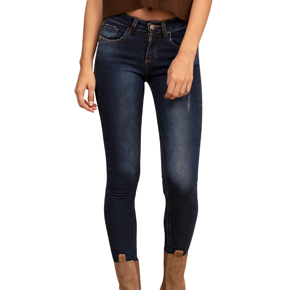 Jeans Mchk de Mezclilla Skinny 6004 Tiro Medio para Mujer color Azul