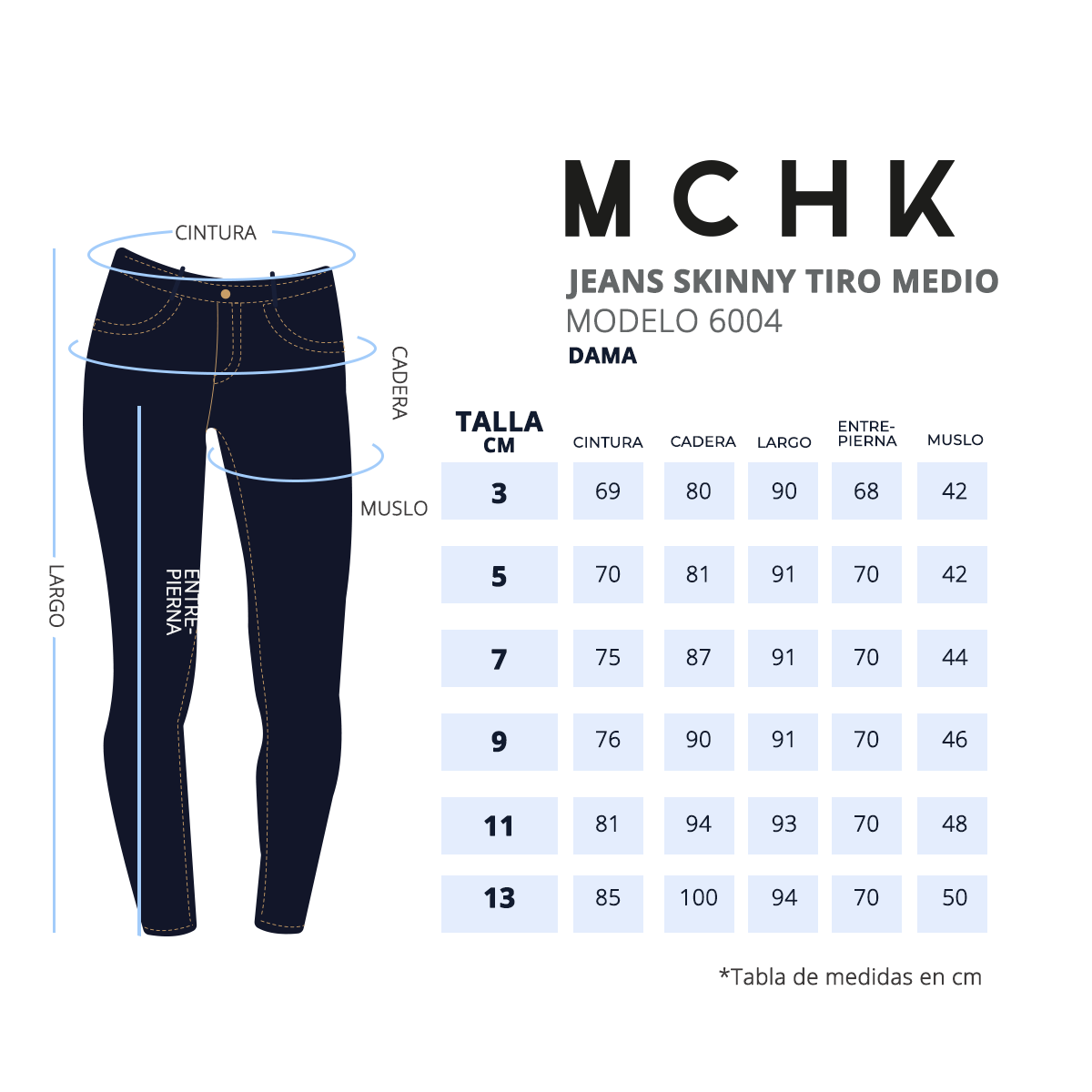 Foto 7 pulgar | Jeans Mchk de Mezclilla Skinny 6004 Tiro Medio para Mujer color Azul