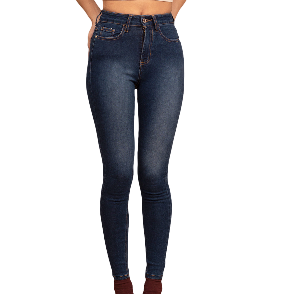 Foto 2 pulgar | Jeans Mchk 6001 de Mezclilla Skinny Tiro Alto para Mujer color Azul