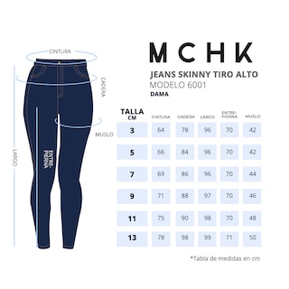 Foto 6 | Jeans Mchk 6001 de Mezclilla Skinny Tiro Alto para Mujer color Azul