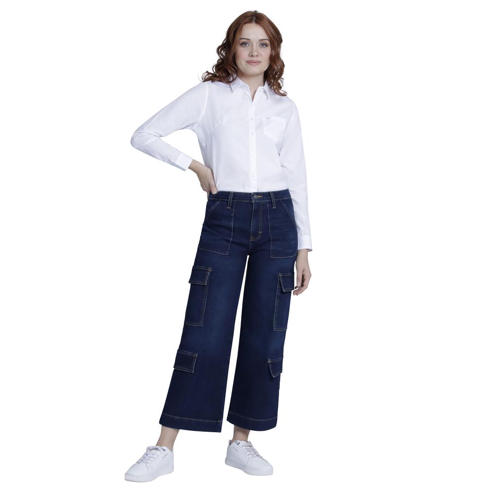 Foto 5 pulgar | Jeans Lee Wide Leg Fit 342 color Azul para Mujer