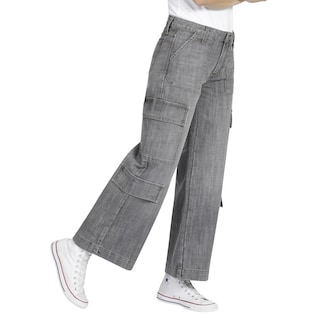 Foto 2 | Jeans Lee Wide Leg Fit 343 color Gris para Mujer
