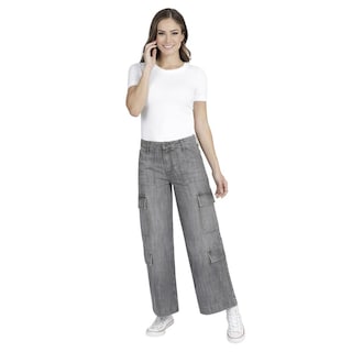 Foto 4 | Jeans Lee Wide Leg Fit 343 color Gris para Mujer