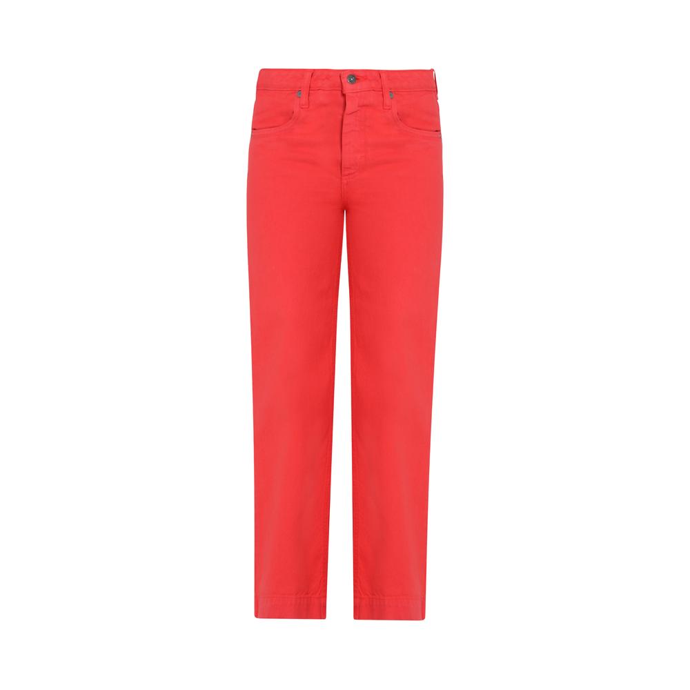 Foto 2 pulgar | Jeans Lee Wide Leg Fit 3x4 color Rojo para Mujer