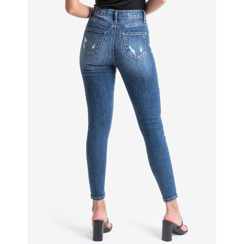 Foto 4 pulgar | Jeans Skinny Roman Fashion J-BAL-6423-MEDIO-TR color Azul con Stretch para Mujer