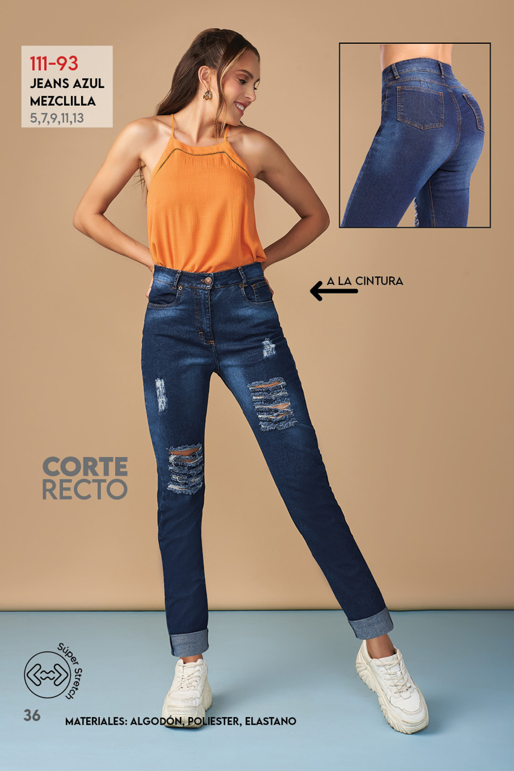 Foto 4 pulgar | Jeans Devendi Skinny color Azul para Mujer