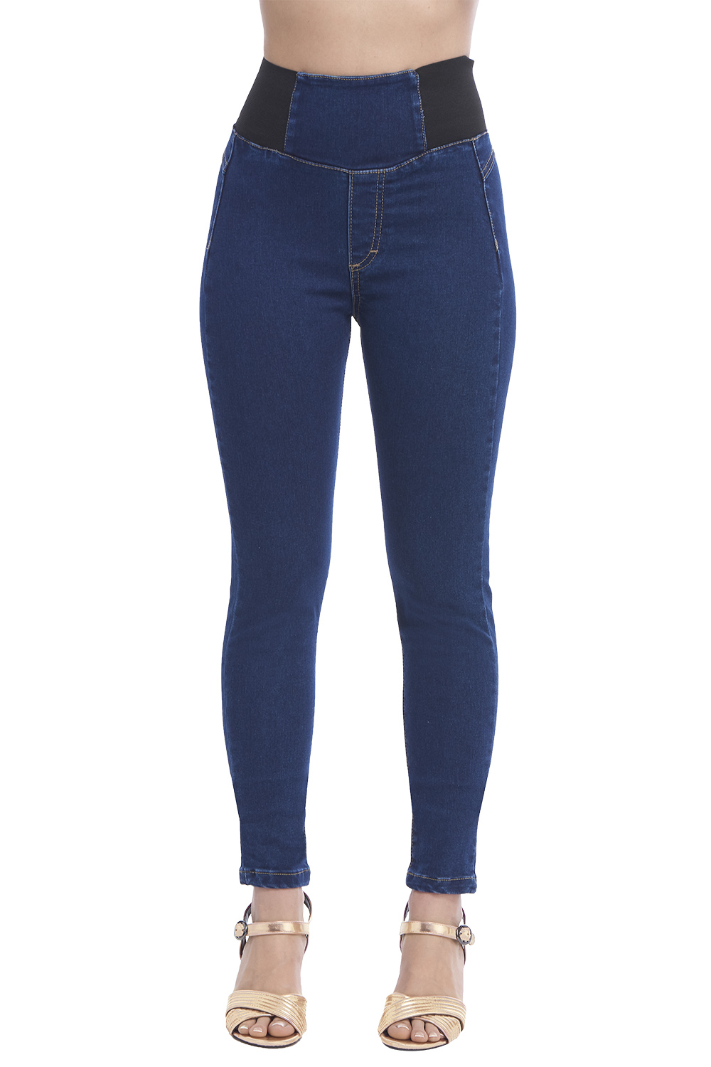 Foto 2 pulgar | Jeans Devendi Color Azul Skinny Con Elástico En Cintura