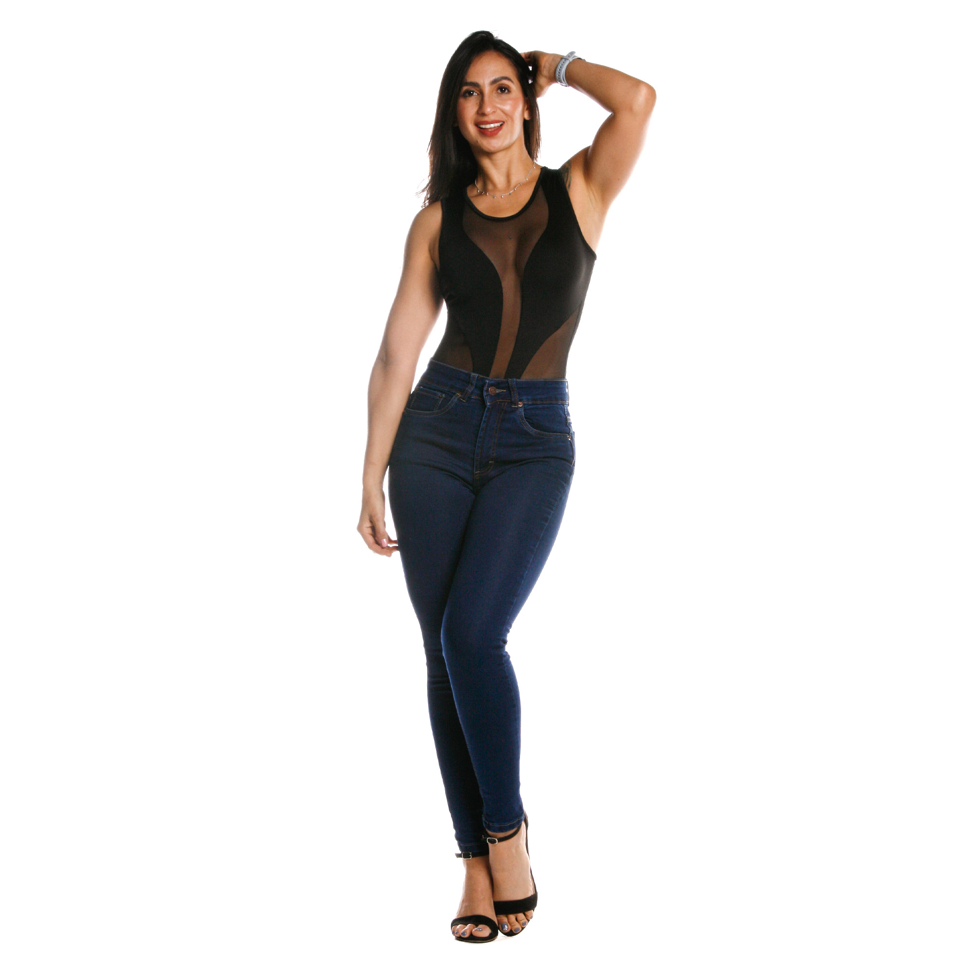 Foto 2 pulgar | Pantalon De Mezclilla Skinny Tiro Alto Para Mujer Stone